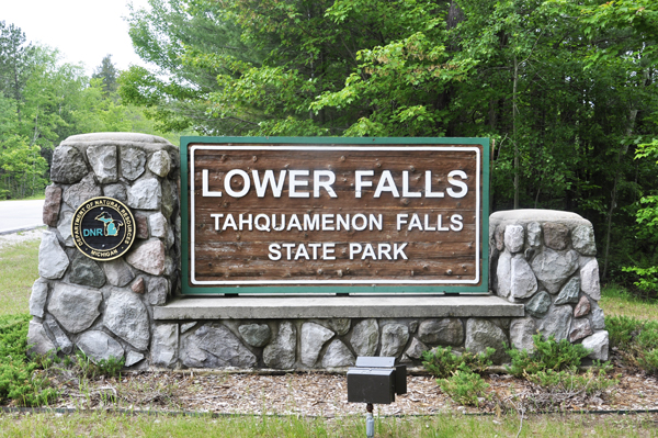 Tahquamenon Falls Lower Falls sign