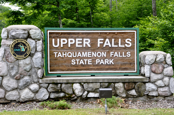 Tahquamenon Falls Upper Falls sign