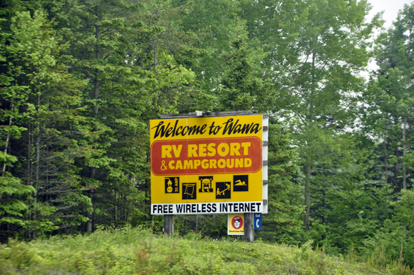 Welcome to Wawa RV Resort and Campground sign