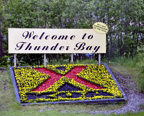 Welcome to Thunder Bay KOA sign