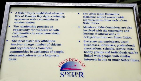 sign explaining what a sister city is