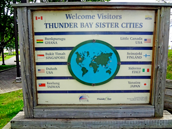 sign listing Thunder Bay Sister Cities