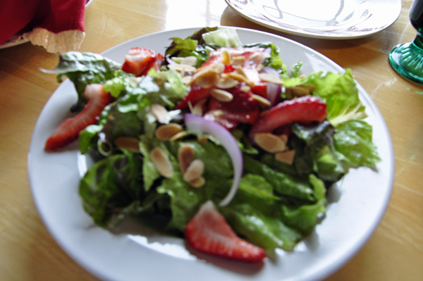 salad with fresh strawberries
