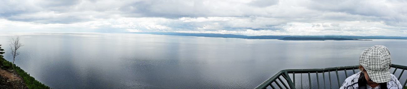 panorama of Lake Superior as seen from Thunder Bay Lookout