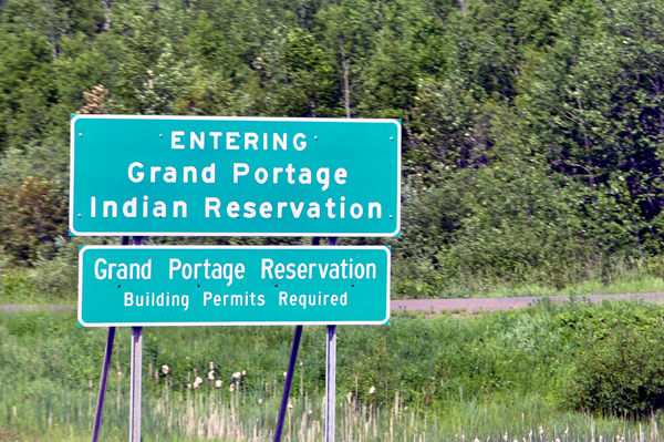 Grand Portage Indian Reservation sign