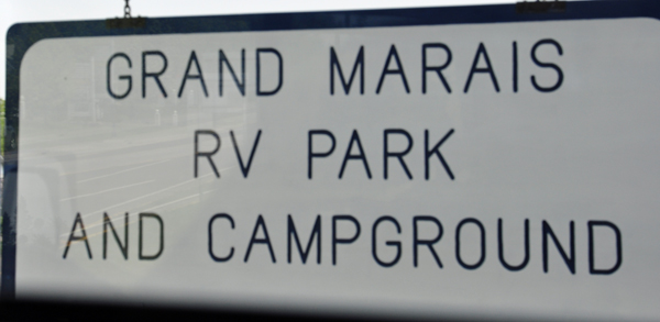 Grand Marais RV Park and Campground sign