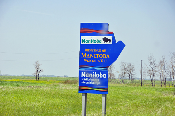 welcome to Manitoba sign