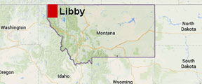 map of Montana showing location of Libby