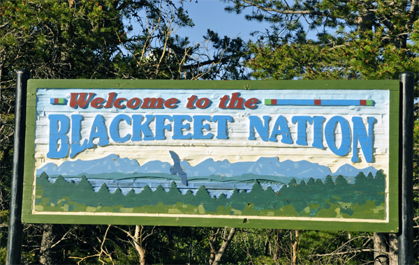 Welcome to the Blackfeet Nation sign