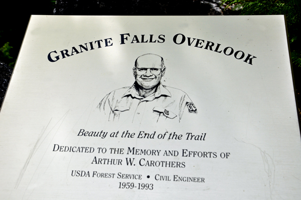 sign about Granite Falls overlook