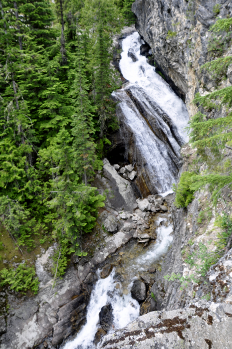 view of the Lower Granite Creek Falls from the Upper Lookout