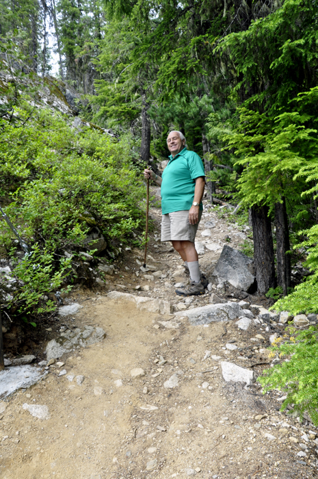 Lee Duquette on the rocky trail to the Upper Falls