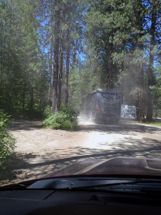 The dirty, dusty roads entering the campground