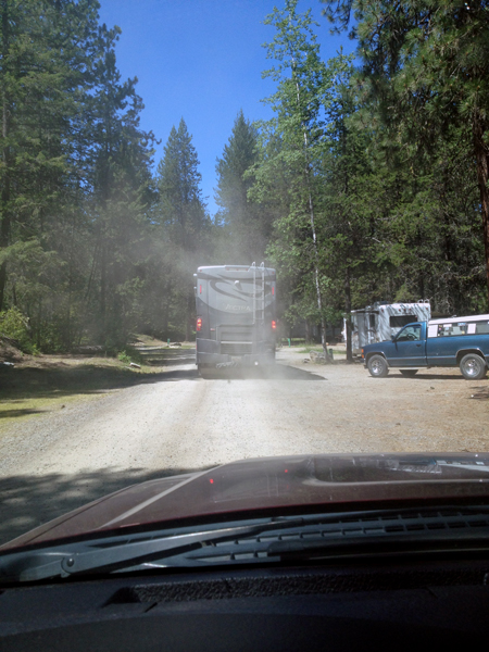 The dirty, dusty roads entering the campground