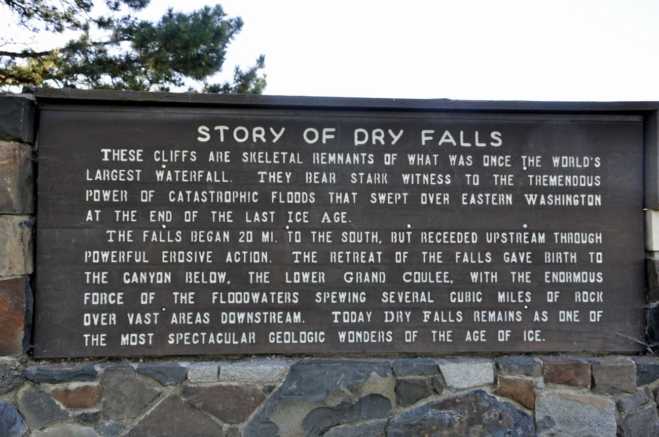 sign telling the story of Dry Falls