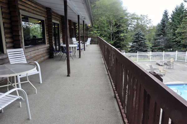 balcony of the adult rec hall at Thousand Trails Chehalis