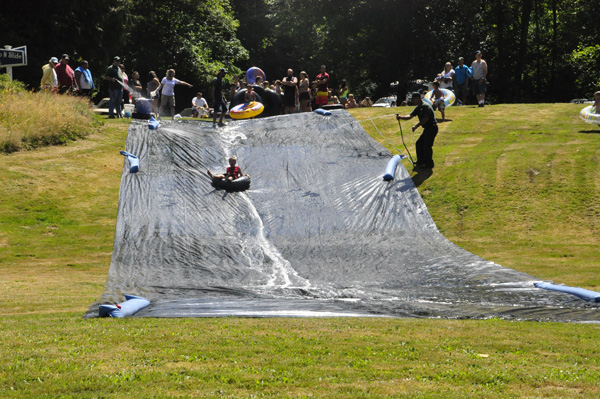 the slip and slide at Chehalis Thousand Trails RV Park