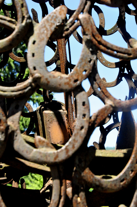 close-up of horseshoes in the horse sculpture
