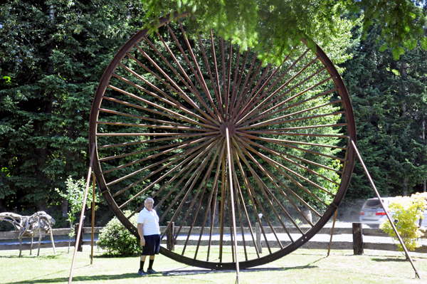 Lee Duquette by a big wheel