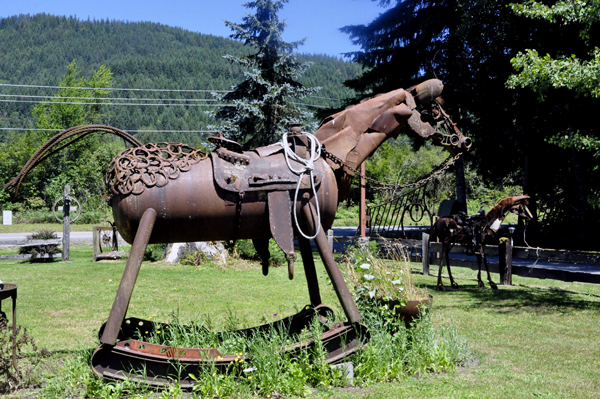 a giant rocking horse sculpture