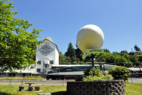 The World's Largest Egg in Winlock, Washington, and a train