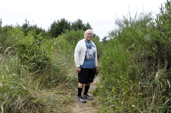 Lee Duquette on the path to the beach in Ocean City, Washington