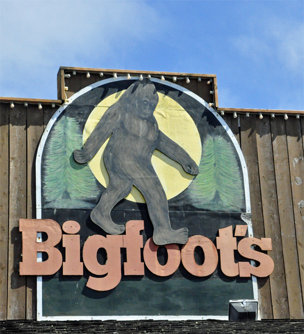The sign for Bigfoot's Restaurant