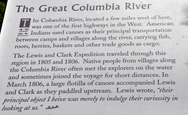a sign about the Columbia River