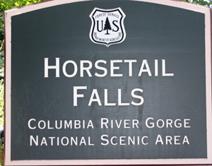 horsetail falls sign