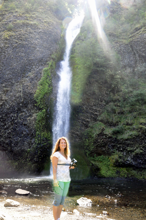 Ilse Blahak at Horsetail Falls in Oregon