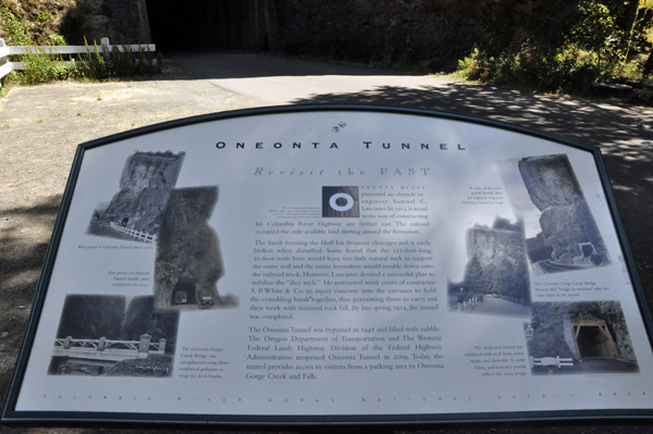 sign about the Oneonta tunnel