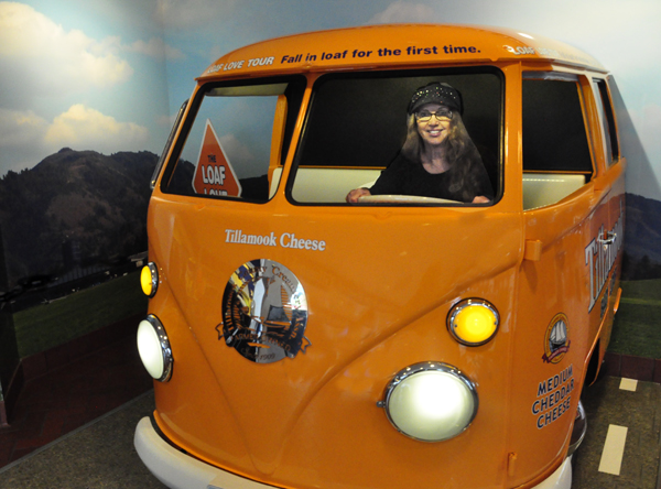Karen Duquette drives The Tillamook Cheese Van