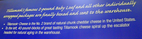 sign about Tillamook cheese