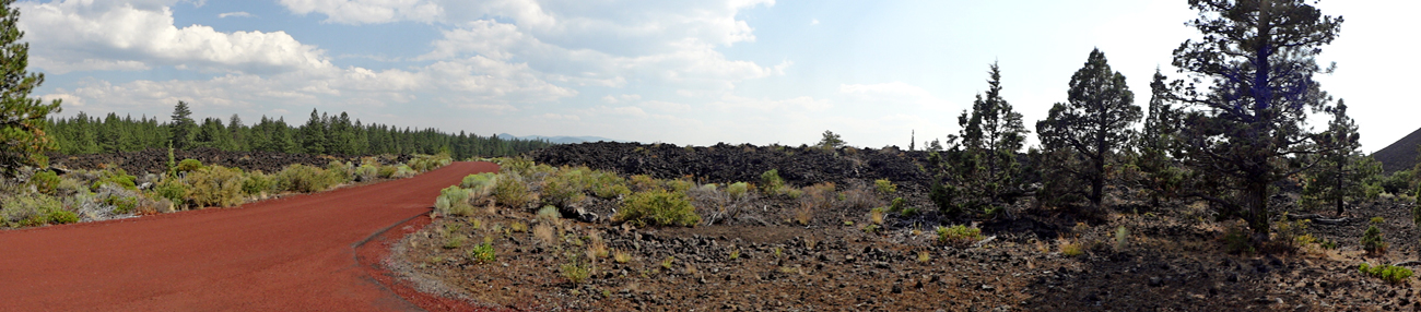 panorama of the dirive to the top of Lava Butte