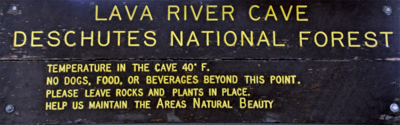 sign about Lava River Cave