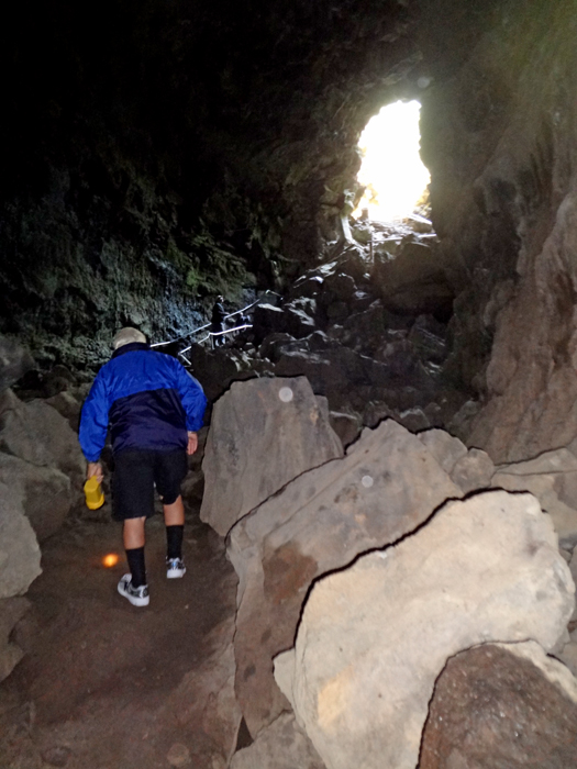 Lee Duquette inside Lava River Cave