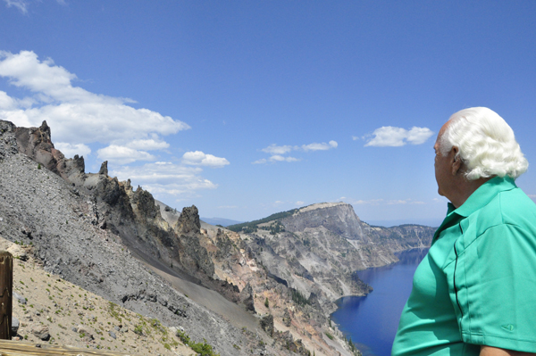 Lee Duquette admiring the cliffs