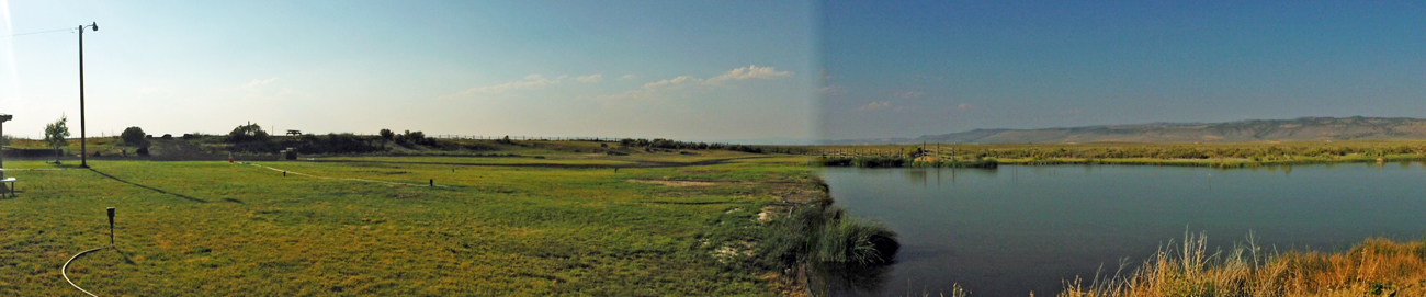 panorama of the two hot springs ponds