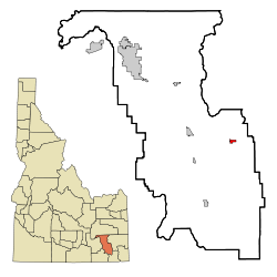 map of Idaho showing location of Lava Hot Springs