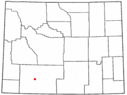 map of Wyoming showing location of Rock Springs