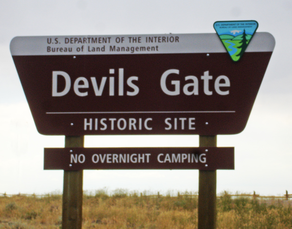 sign- Devils Gate, an historic site