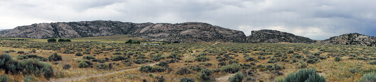 panorama of Devil's Gate as seen from the parking lot
