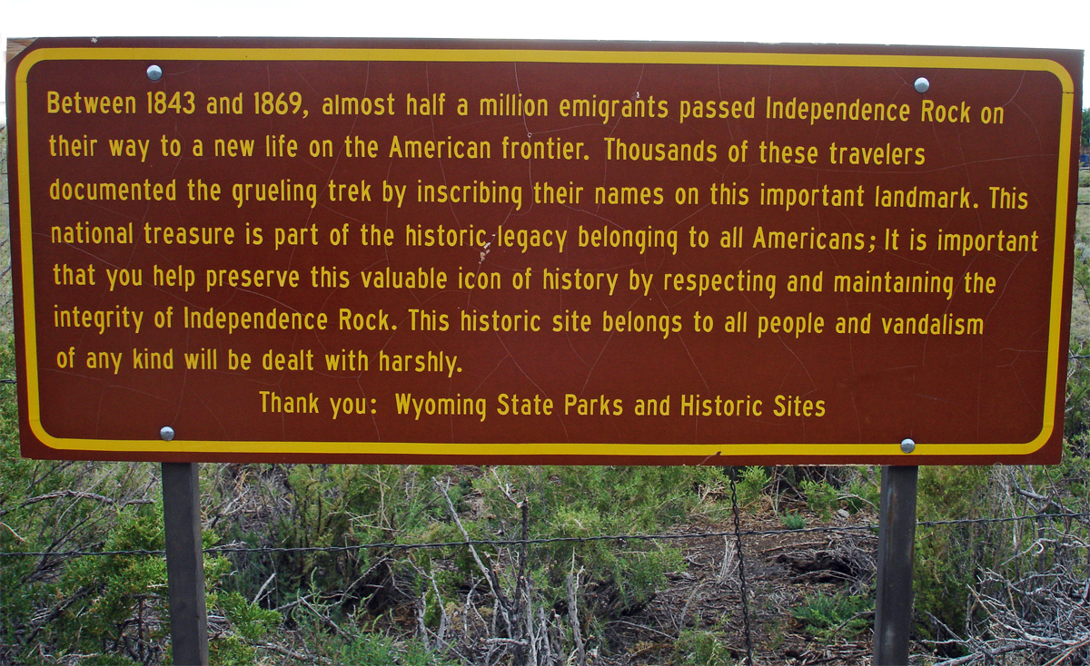 sign about Independence Rock