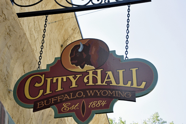 Buffalo Wyoming City Hall sign