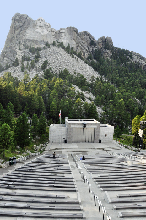 The amphitheater below Mount Rushmore