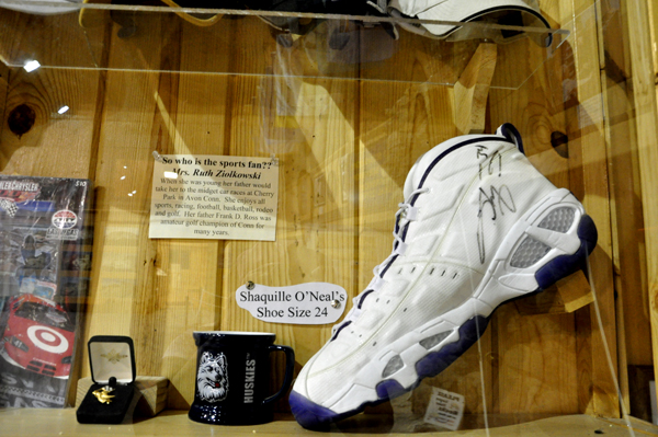 Shaquille O'Neal's shoe size 24 on display
