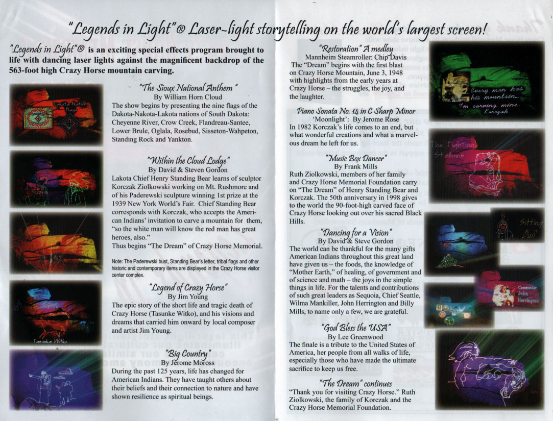 Legends in Light show brochure