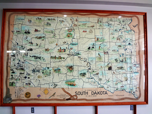 map of South Dakota inside the Corn Palace