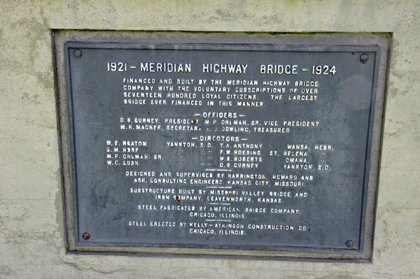 sign about the Meridian Highway Bridge