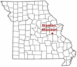 map of Missouri showing location of Stanton